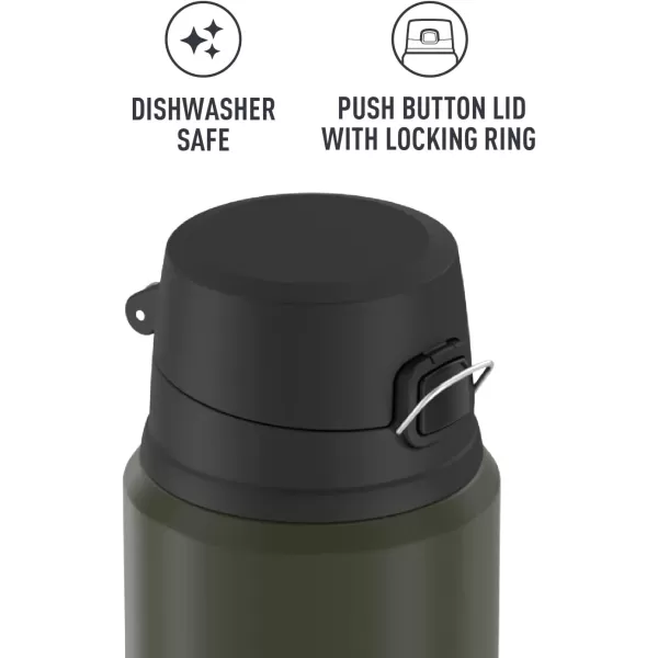 imageTHERMOS Stainless King VacuumInsulated Drink Bottle 24 Ounce Matte SteelArmy Green