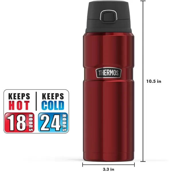 imageTHERMOS Stainless King VacuumInsulated Drink Bottle 24 Ounce Matte SteelCranberry