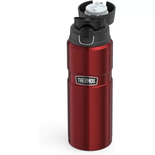 imageTHERMOS Stainless King VacuumInsulated Drink Bottle 24 Ounce Matte SteelCranberry