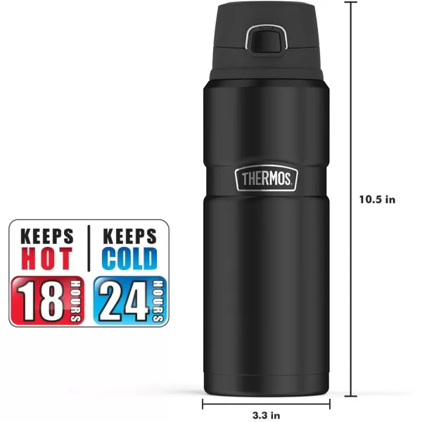 imageTHERMOS Stainless King VacuumInsulated Drink Bottle 24 Ounce Matte SteelMatte Black