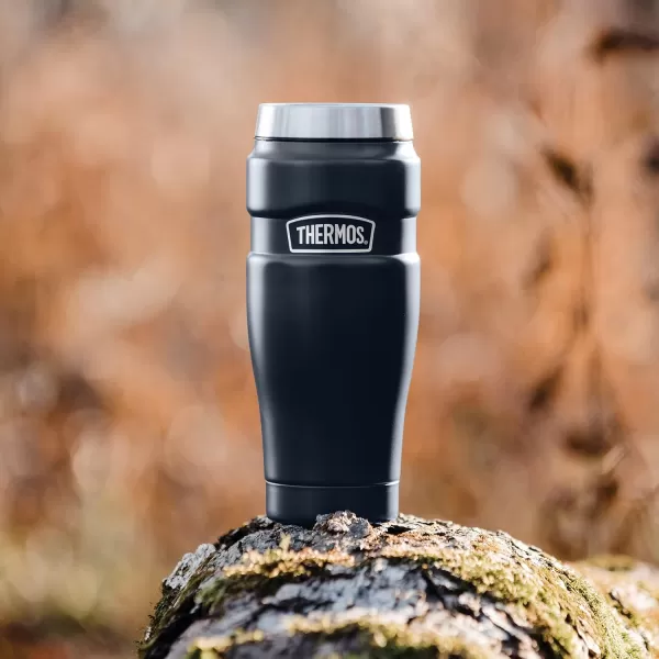 imageTHERMOS Stainless King VacuumInsulated Travel Tumbler 16 Ounce Rustic RedMidnight Blue