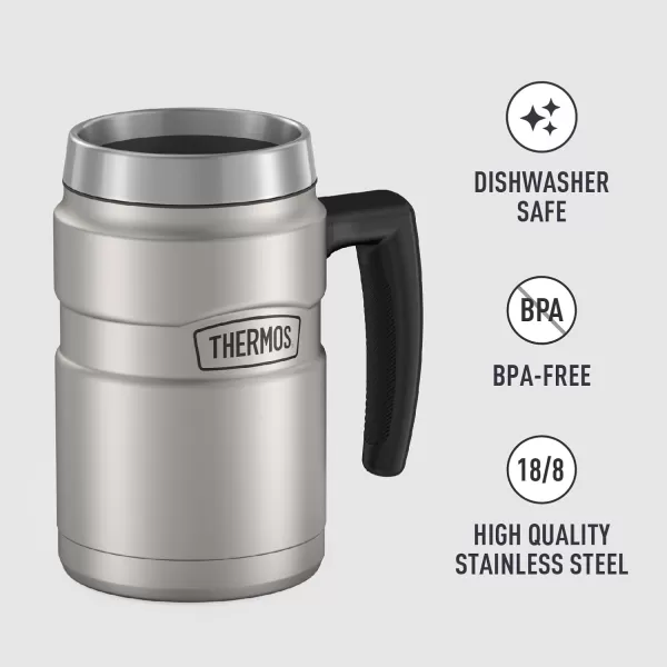 imageThermos Stainless King 16 Ounce Coffee Desk Mug Matte Steel