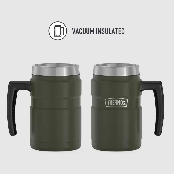 imageThermos Stainless King 16oz Desk Mug 16 Ounce Matte GreenArmy Green