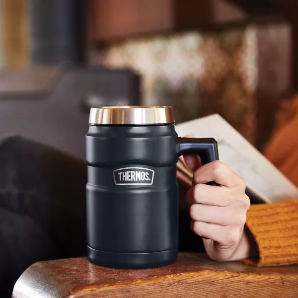 imageThermos Stainless King 16oz Desk Mug 16 Ounce Matte GreenMidnight Blue