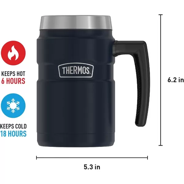 imageThermos Stainless King 16oz Desk Mug 16 Ounce Matte GreenMidnight Blue