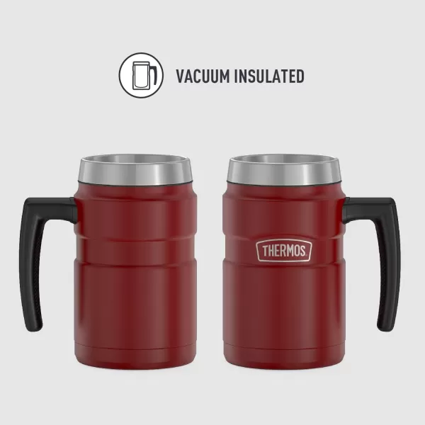 imageThermos Stainless King 16oz Desk Mug 16 Ounce Matte GreenRustic Red