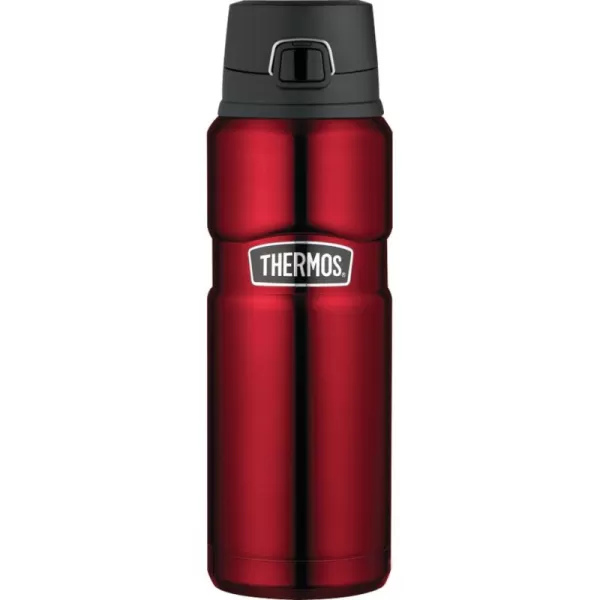 imageTHERMOS Stainless King VacuumInsulated Drink Bottle 24 Ounce Matte SteelCranberry