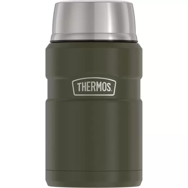 imageTHERMOS Stainless King VacuumInsulated Food Jar 24 Ounce Matte SteelArmy Green