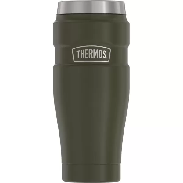 imageTHERMOS Stainless King VacuumInsulated Travel Tumbler 16 Ounce Rustic RedArmy Green