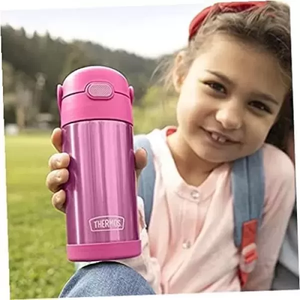 imageTHERMOS FUNTAINER Water Bottle with Straw  12 Ounce Pink Glitter  Kids Stainless Steel Vacuum Insulated Water Bottle with LidNavy