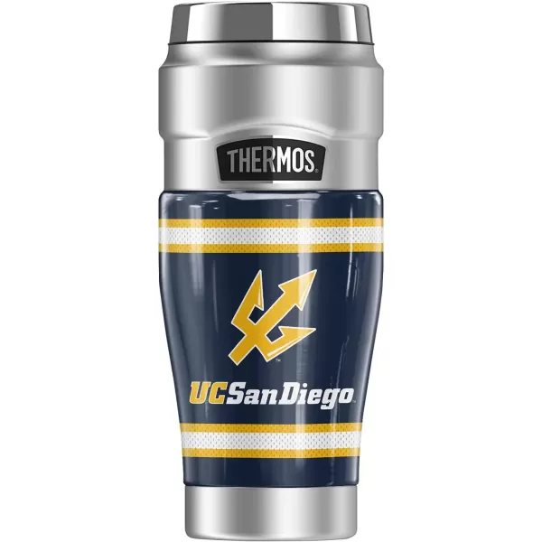 imageTHERMOS University of California San Diego OFFICIAL Jersey Stripes STAINLESS KING Stainless Steel Travel Tumbler Vacuum insulated ampamp Double Wall 16oz