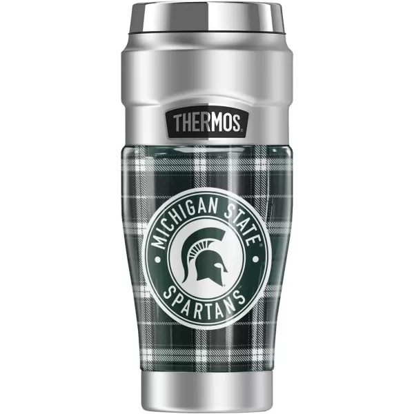 imagePurdue University Plaid THERMOS STAINLESS KING Stainless Steel Travel Tumbler Vacuum insulated ampamp Double Wall 16ozMICHIGAN STATE UNIVERSITY