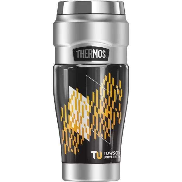 imagePurdue University Plaid THERMOS STAINLESS KING Stainless Steel Travel Tumbler Vacuum insulated ampamp Double Wall 16ozTowson University Official Yellow Checker