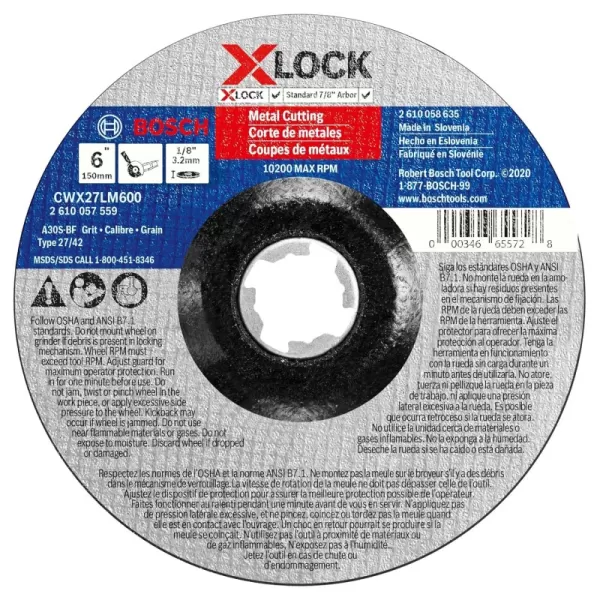 Type 27A Metal 30 Grit 6 In. x 1/8 In.