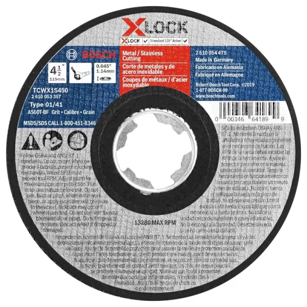 Type 1A Metal/Stainless 60 Grit 4-1/2 In. x .045 In.