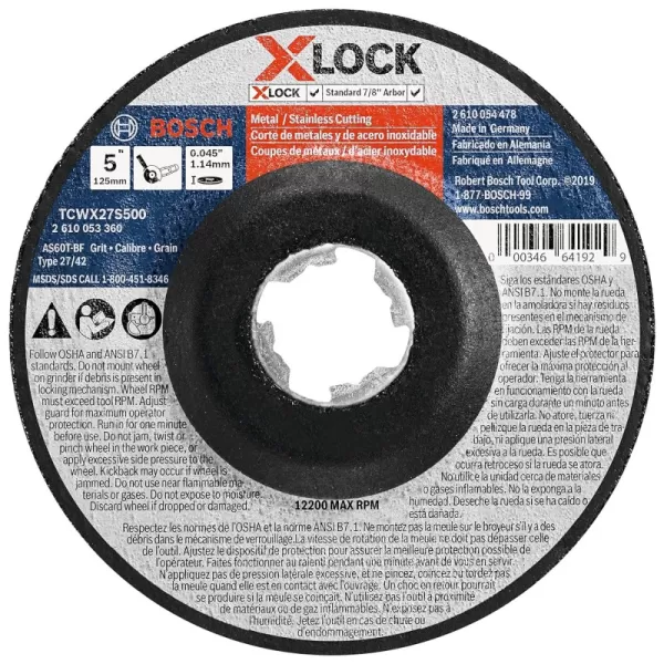 Type 27A Metal/Stainless 60 Grit 5 In. x .045 In.