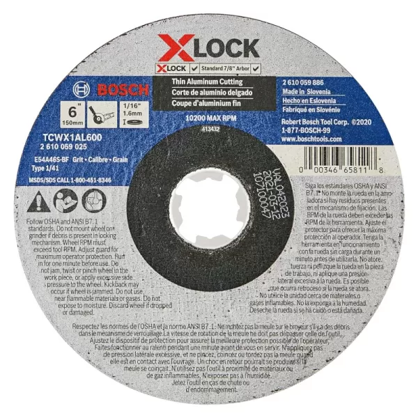 Type 1A Metal 46 Grit 6 In. x 1/16 In.