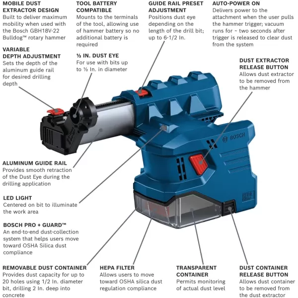 BOSCH GDE18V-12N SDS-plus® 1/2 In. Dust Collection Attachment
