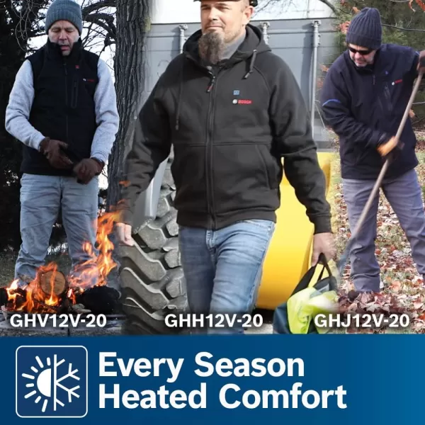 BOSCH GHJ12V-20XLN12 12V Max Heated Jacket Kit with Portable Power Adapter - Size XLarge
