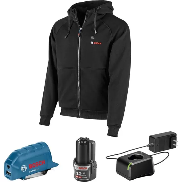 BOSCH GHJ12V-20XLN12 12V Max Heated Jacket Kit with Portable Power Adapter - Size XLarge