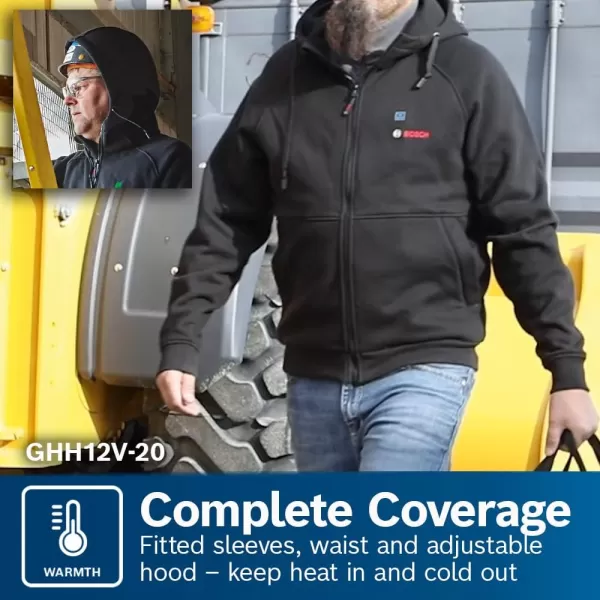 BOSCH GHJ12V-20XLN12 12V Max Heated Jacket Kit with Portable Power Adapter - Size XLarge