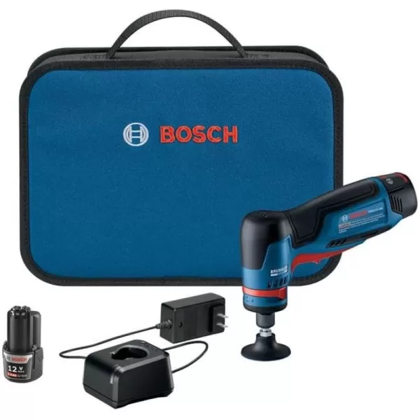 BOSCH GWG12V-20SB23 12V Max Brushless 1/4 In. Right Angle Die Grinder Kit with  3.0 Ah Batteries 12V Batteries)