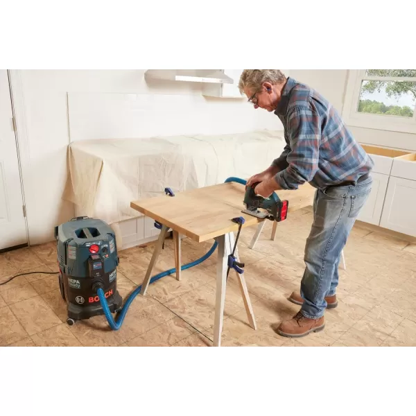 BOSCH 9 Gallon Dust Extractor with Auto Filter Clean and HEPA Filter VAC090AH VAC011 Vacuum Cleaner Wand Kit, Black