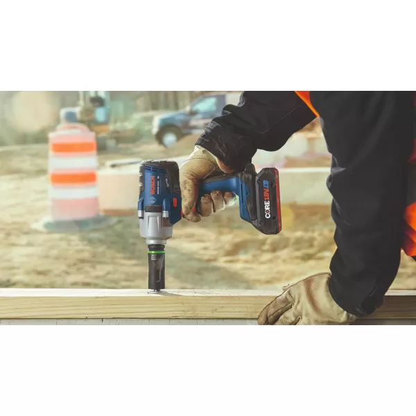 BOSCH GDS18V-330CN 18V Brushless Connected-Ready 1/2 In. Mid-Torque Impact Wrench with Friction Ring and Thru-Hole 