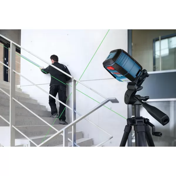 BOSCH GLL50-20GL 65ft Green-Beam Cross-Line Laser with VisiMax Technology, Rechargable Lithium-Ion Battery, Self-Leveling, with Magnetic Mount