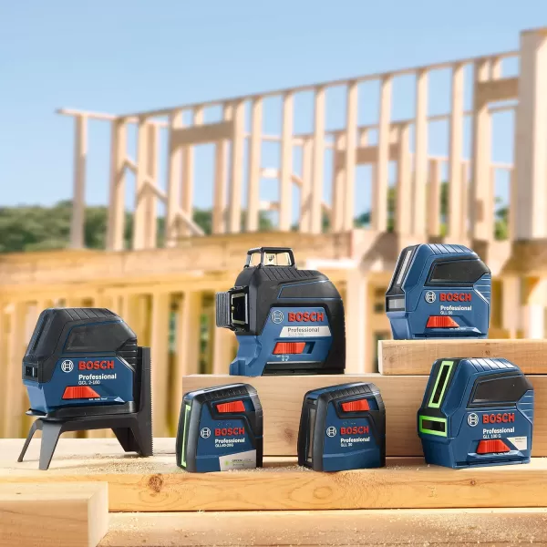 BOSCH GLL50-20GL 65ft Green-Beam Cross-Line Laser with VisiMax Technology, Rechargable Lithium-Ion Battery, Self-Leveling, with Magnetic Mount