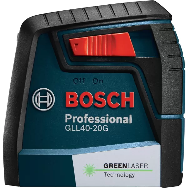 BOSCH GLL50-20GL 65ft Green-Beam Cross-Line Laser with VisiMax Technology, Rechargable Lithium-Ion Battery, Self-Leveling, with Magnetic Mount
