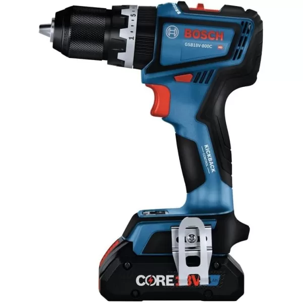 BOSCH GSB18V-800CB24 1/2 In. Brushless Connected-Ready Hammer Drill/Driver Kit with  CORE18V® 4 Ah Advanced Power Battery 18V 4 Ah Battery)