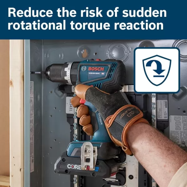 BOSCH GSB18V-800CB24 1/2 In. Brushless Connected-Ready Hammer Drill/Driver Kit with  CORE18V® 4 Ah Advanced Power Battery 18V 4 Ah Battery)