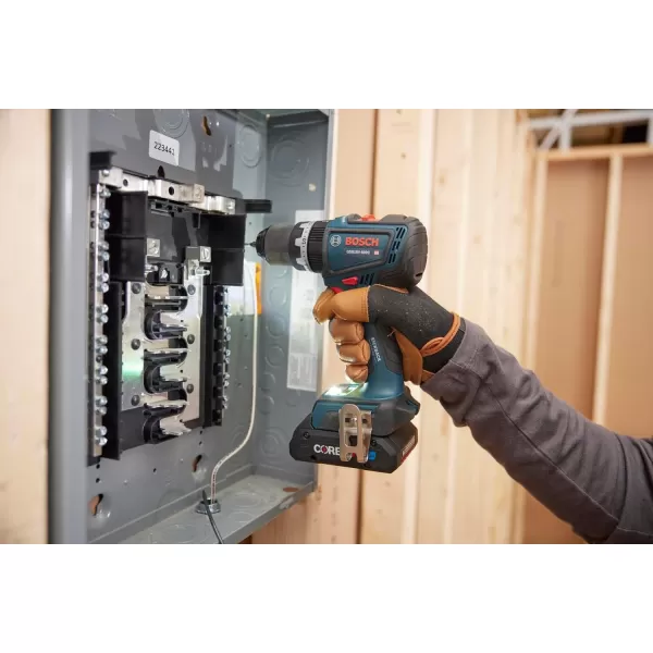BOSCH GSB18V-800CB24 1/2 In. Brushless Connected-Ready Hammer Drill/Driver Kit with  CORE18V® 4 Ah Advanced Power Battery 18V 4 Ah Battery)