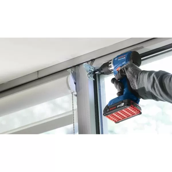 BOSCH GSR18V-400B12 18V Compact Brushless 1/2 In. Drill/Driver Kit with  2.0 Ah SlimPack Battery 2.0 Ah Battery)