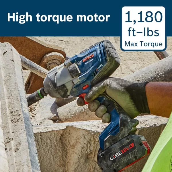 BOSCH GDS18V-1180CN PROFACTOR™ 18V Connected-Ready 3/4 In. Impact Wrench with Friction Ring and Thru-Hole 