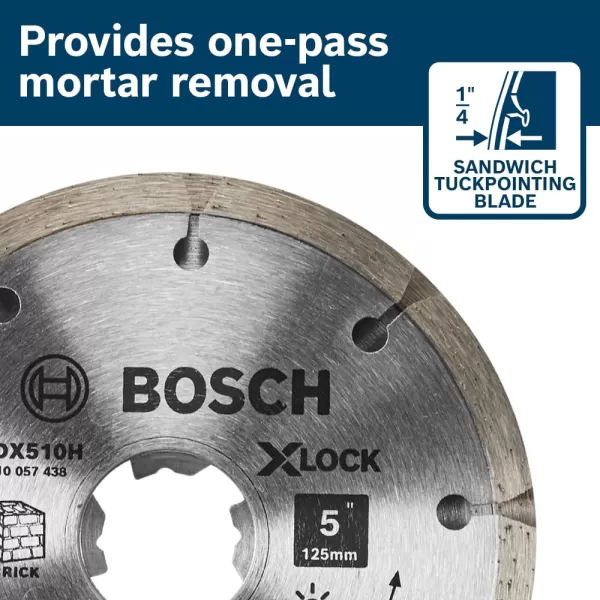 BOSCH DDX4510H 4-1/2 in. X-Lock Premium Sandwich Tuckpointing Blade Compatible with 7/8 in. Arbor for Application in Dry Tuckpointing