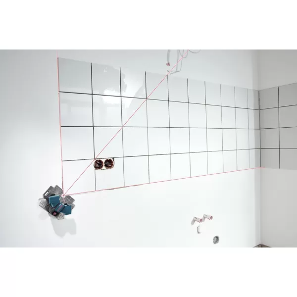 BOSCH GTL3 65 Ft Wall &amp; Floor Covering Laser, Includes 4 AA Batteries, Versatile Steel Positioning Plate, Laser Target, &amp; Pouch