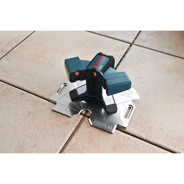 BOSCH GTL3 65 Ft Wall &amp; Floor Covering Laser, Includes 4 AA Batteries, Versatile Steel Positioning Plate, Laser Target, &amp; Pouch