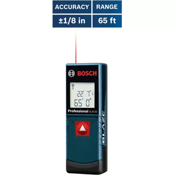 imageBOSCH GLM10023 100 Ft Blaze Laser Distance Measure Includes 2 AA Batteries65 FT