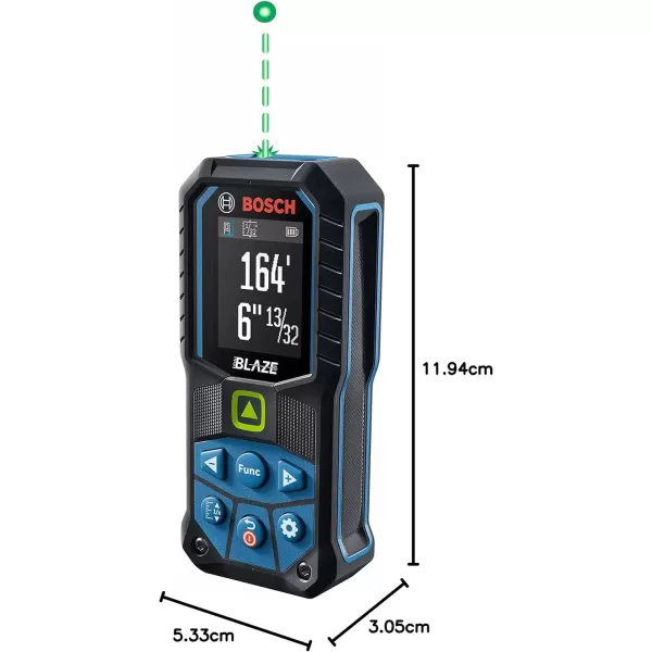 imageBOSCH GLM16522 165 Ft Blaze Laser Distance Measure Includes 2 AA Batteries Belt Clip ampamp PouchGreen Laser