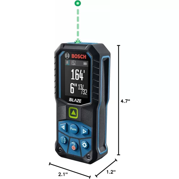 imageBOSCH GLM16522 165 Ft Blaze Laser Distance Measure Includes 2 AA Batteries Belt Clip ampamp PouchGreen Laser