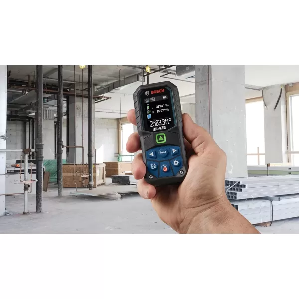 imageBOSCH GLM16522 165 Ft Blaze Laser Distance Measure Includes 2 AA Batteries Belt Clip ampamp PouchGreen Laser