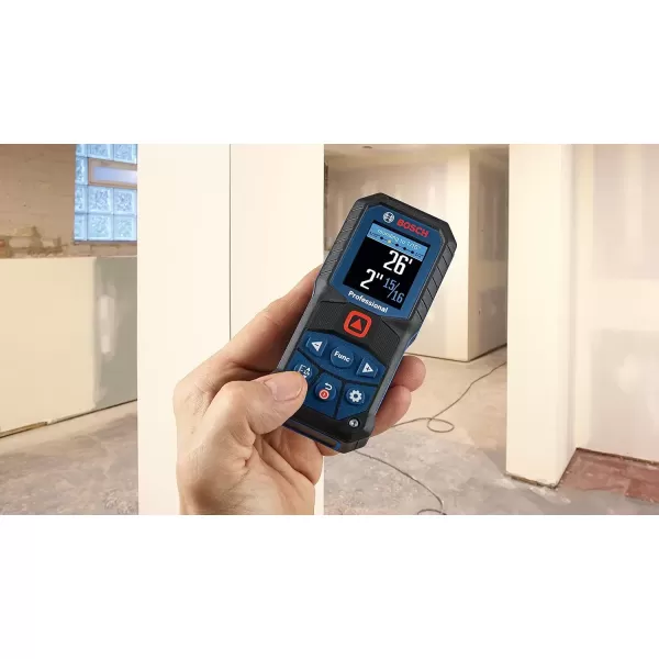 imageBOSCH GLM16522 165 Ft Blaze Laser Distance Measure Includes 2 AA Batteries Belt Clip ampamp PouchRed Laser