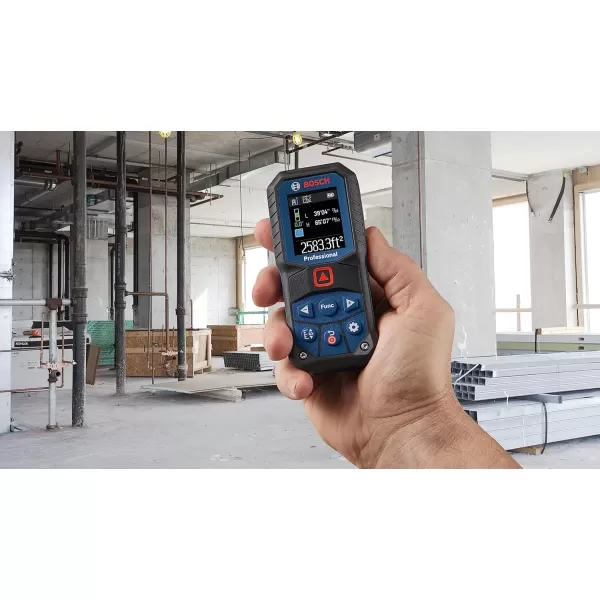 imageBOSCH GLM16522 165 Ft Blaze Laser Distance Measure Includes 2 AA Batteries Belt Clip ampamp PouchRed Laser
