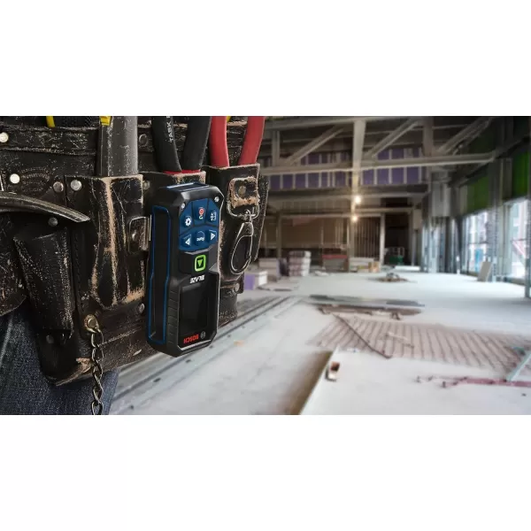imageBOSCH GLM16527CGL 165 Ft Blaze GreenBeam Laser Distance Measure with 37V LithiumIon 10 Ah Battery Includes 10 Ah 37V LithiumIon Battery Belt Clip ampamp Pouch