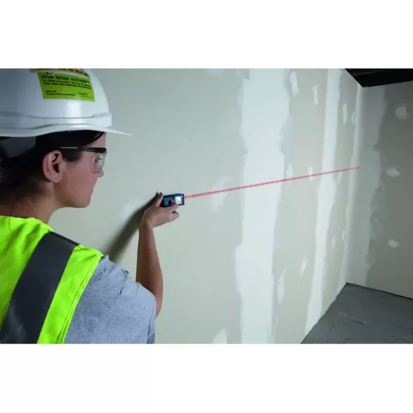 imageBOSCH GLM16540 Blaze 165 Ft Laser Distance Measure Includes 2 AAA Batteries Hand Strap Target Cards ampamp Pouch