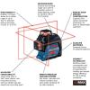 imageBOSCH GLL3330CG 200 Ft 12V Max Connected 360 Degree GreenBeam Laser Includes 20 Ah 12V Max LithiumIon Battery ampamp Charger AA1 Alkaline Battery Adapter Hard Carrying Case ampamp AccessoriesRed 3Plane Line Laser