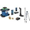 imageBOSCH GRL400080CHVK REVOLVE 18V Connected SelfLeveling HorizontalVertical Rotary Laser Kit Includes CORE18V 4 Ah Battery ampamp Charger Tripod Grade Rod Receiver Carrying Case ampamp AccessoriesGREEN  4000 ft Rotary Laser Kit wRemote