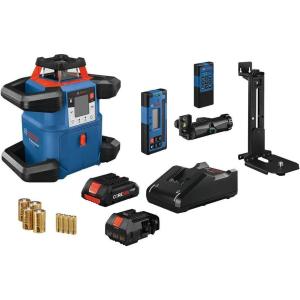 imageBOSCH GRL400080CHVK REVOLVE 18V Connected SelfLeveling HorizontalVertical Rotary Laser Kit Includes CORE18V 4 Ah Battery ampamp Charger Tripod Grade Rod Receiver Carrying Case ampamp Accessories4000 ft Rotary Laser wRemote